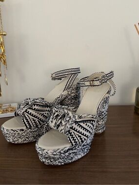 NEW Antolina Dita Woven Platform Sandals Black / White 41 EU / 11 US $745 New